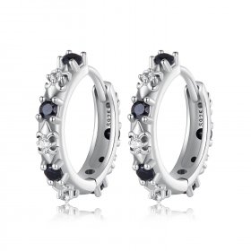 Pandora Style Iris Hoops Earrings - SCE1605-BK