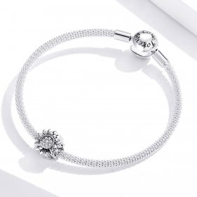 Pandora Style Silver Charm, Sunflower, Enamel - SCC1507