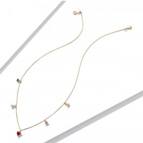 PANDORA Style Multicolored Zircon Necklace - BSN234