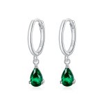 Pandora Style Silver Dangle Earrings, Drop - SCE1018-GN