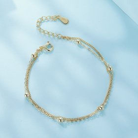 Pandora Style Golden Bead Chain Bracelet - SCB131-B