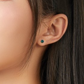 Pandora Style Silver Stud Earrings, Birthstone May - SCE862-5