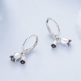 Pandora Style Lily of The Valley Hoop Earrings - BSE909