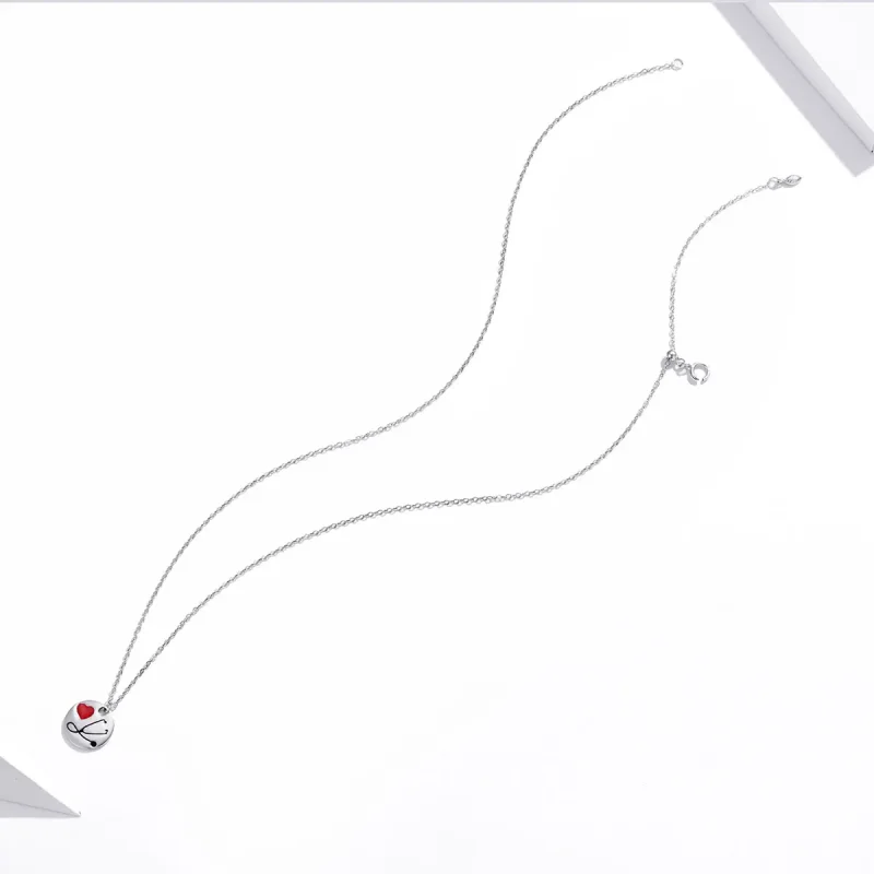 (image for) Angel In White Love Stethoscope Pendant Necklace - PANDORA Style - SCN426 - View 4