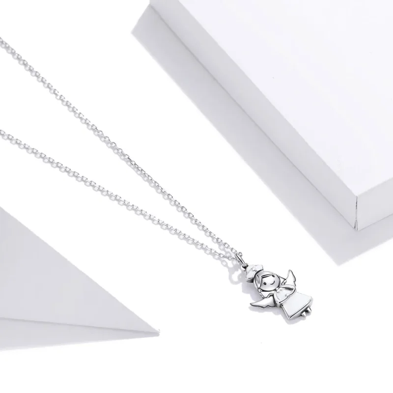 (image for) Angel In White Pendant Necklace - PANDORA Style - SCN425 - View 3