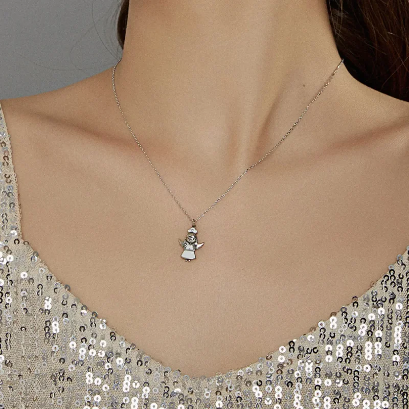 (image for) Angel In White Pendant Necklace - PANDORA Style - SCN425 - View 6