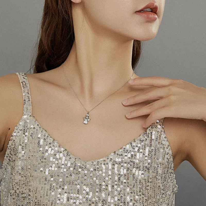 (image for) Angel In White Pendant Necklace - PANDORA Style - SCN425 - View 7