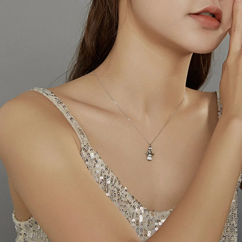 (image for) Angel In White Pendant Necklace - PANDORA Style - SCN425 - View 8