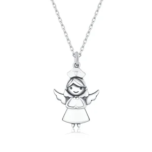 (image for) Angel In White Pendant Necklace - PANDORA Style - SCN425