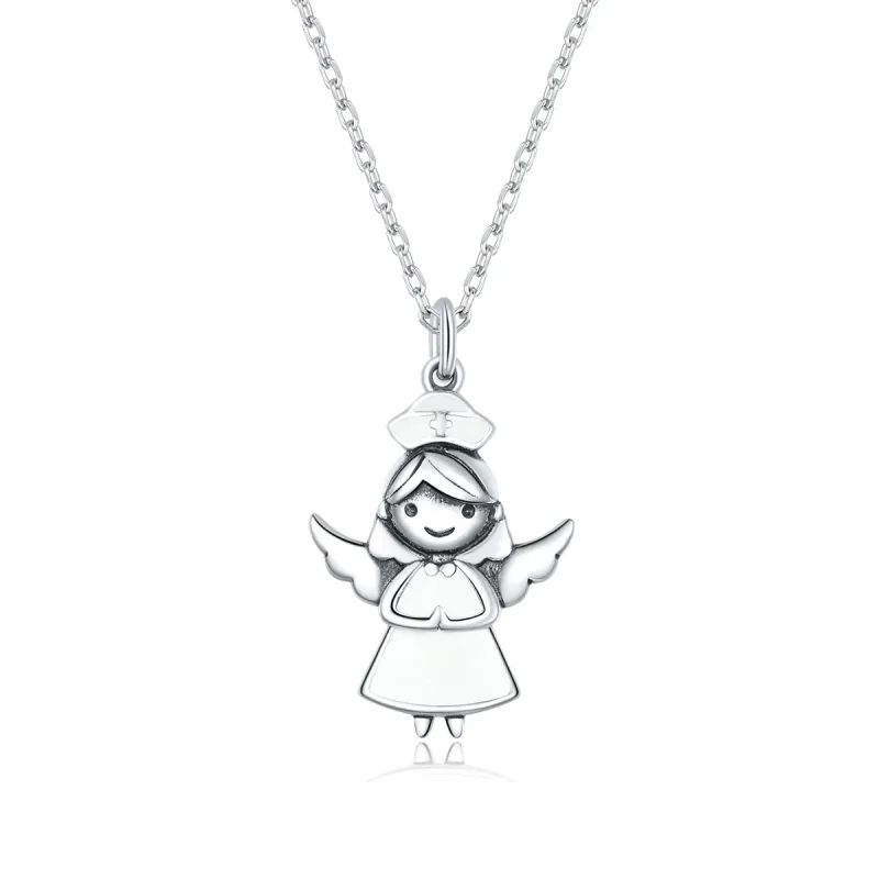 (image for) Angel In White Pendant Necklace - PANDORA Style - SCN425 - Product Image