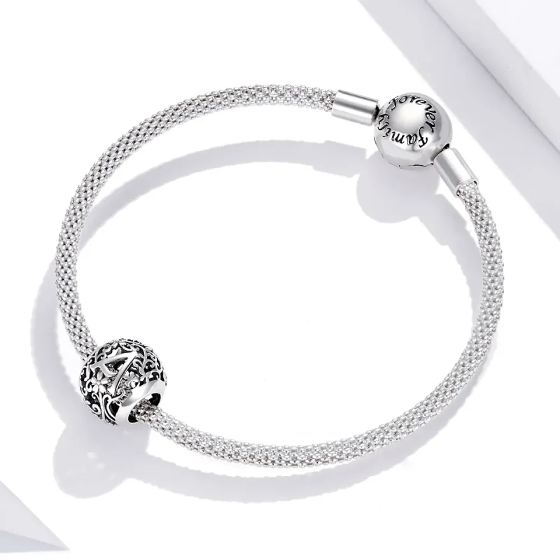 (image for) Openwork Flower Letter A Charm - PANDORA Style - SCC1444-A - View 3