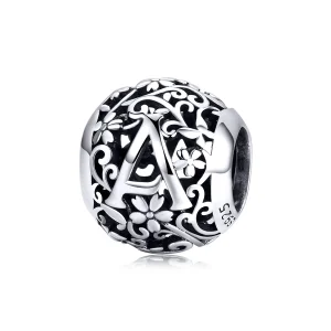 (image for) Openwork Flower Letter A Charm - PANDORA Style - SCC1444-A 