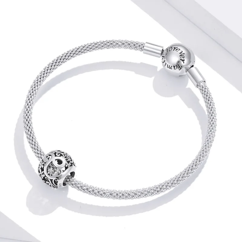 (image for) Openwork Flower Letter C Charm - PANDORA Style - SCC1444-C - View 3
