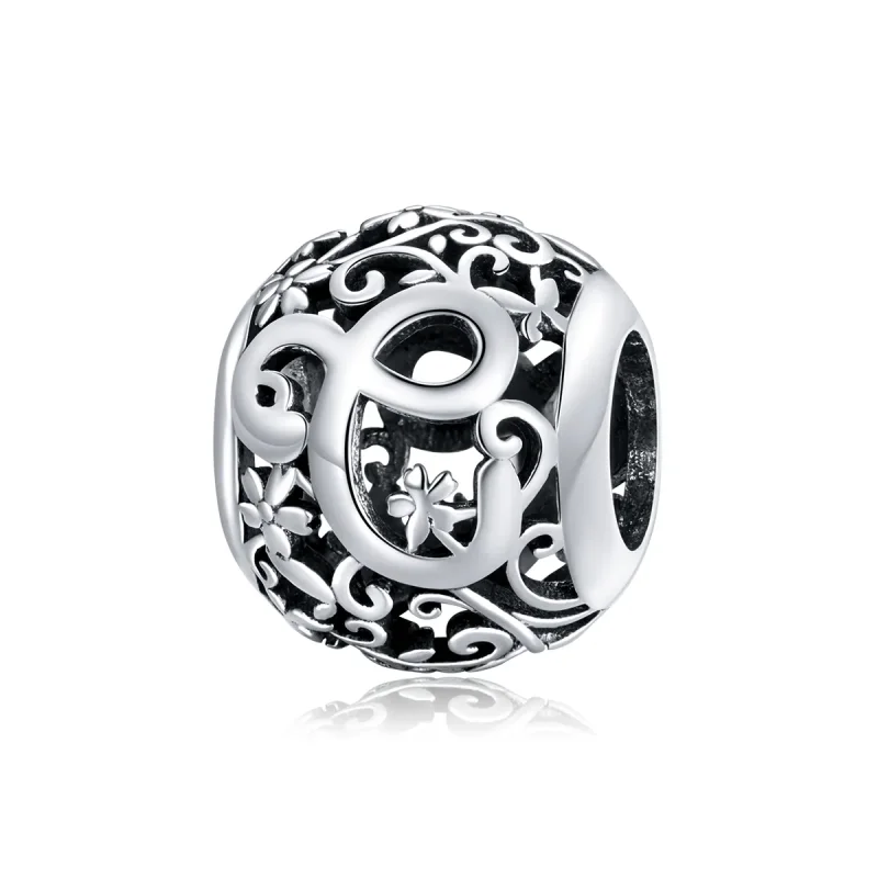 (image for) Openwork Flower Letter C Charm - PANDORA Style - SCC1444-C - Product Image