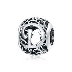 (image for) Openwork Flower Letter D Charm - PANDORA Style - SCC1444-D 