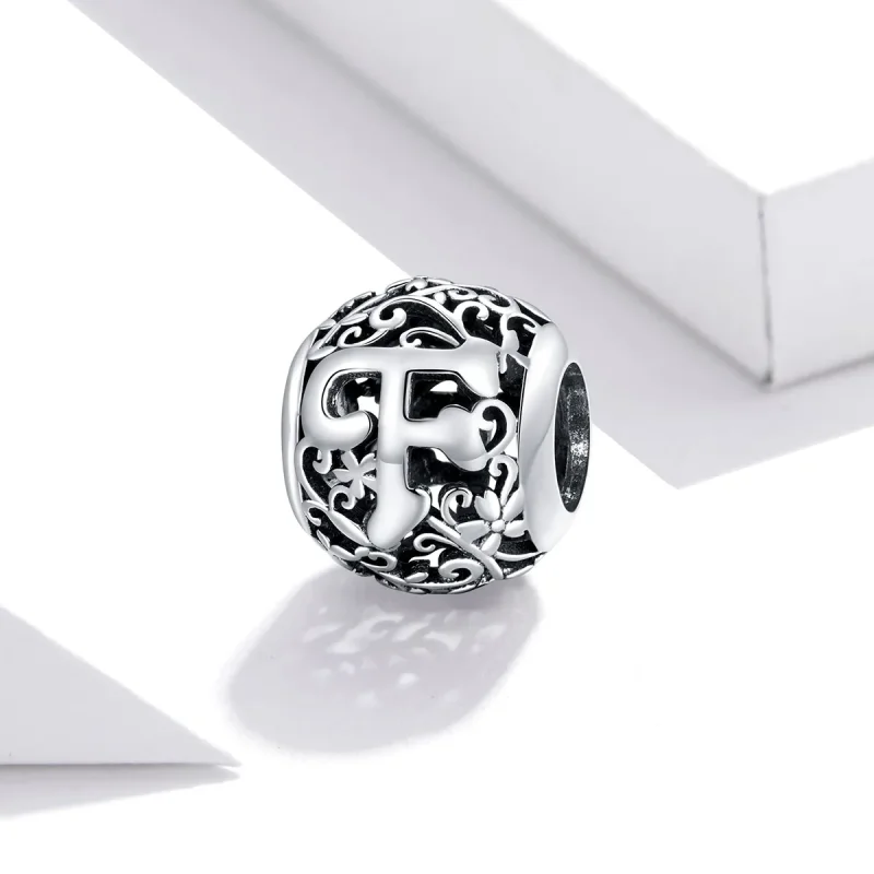 (image for) Openwork Flower Letter F Charm - PANDORA Style - SCC1444-F - View 2