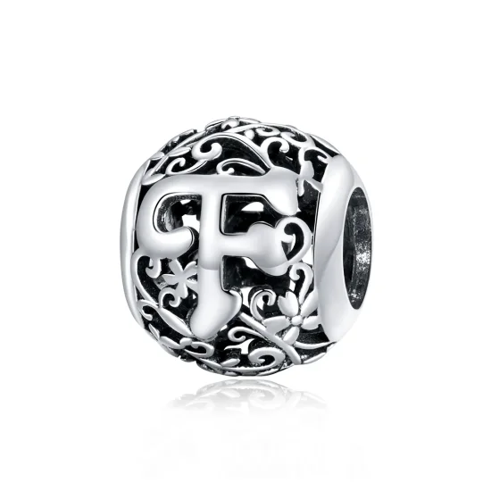 (image for) Openwork Flower Letter F Charm - PANDORA Style - SCC1444-F 
