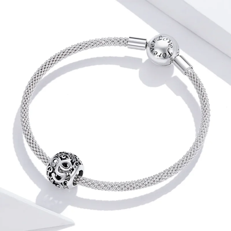 (image for) Openwork Flower Letter G Charm - PANDORA Style - SCC1444-G - View 3