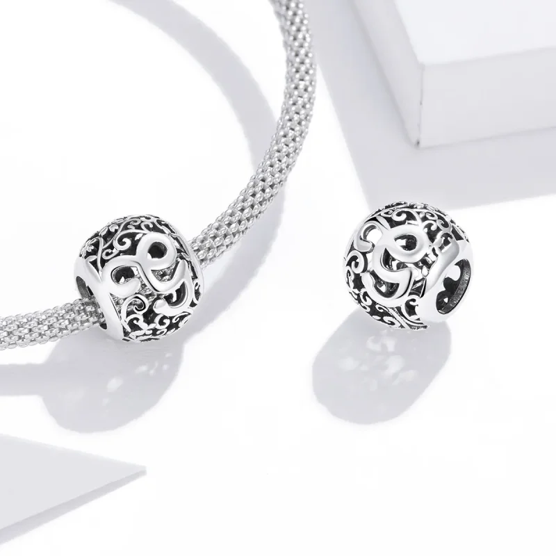 (image for) Openwork Flower Letter G Charm - PANDORA Style - SCC1444-G - View 4