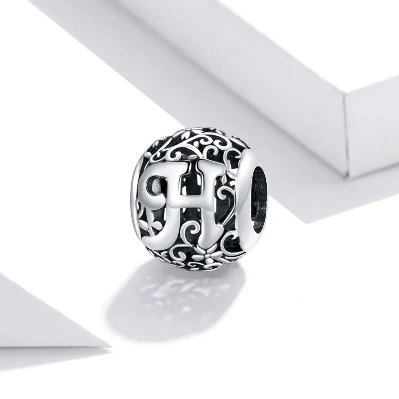 (image for) Openwork Flower Letter H Charm - PANDORA Style - SCC1444-H - View 2