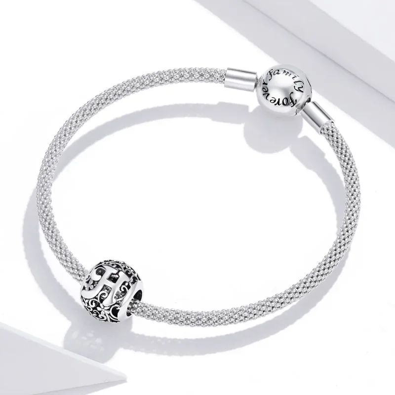 (image for) Openwork Flower Letter H Charm - PANDORA Style - SCC1444-H - View 3