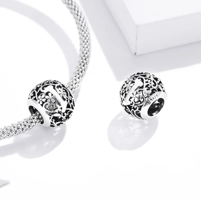 (image for) Openwork Flower Letter I Charm - PANDORA Style - SCC1444-I - View 4