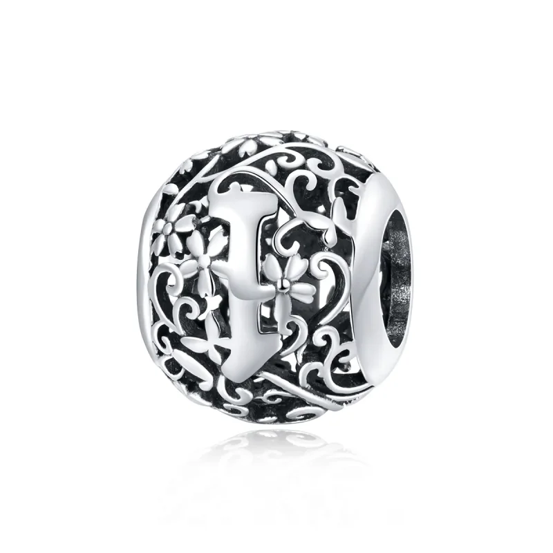 (image for) Openwork Flower Letter I Charm - PANDORA Style - SCC1444-I - Product Image