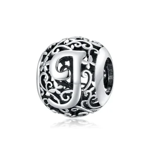 (image for) Openwork Flower Letter J Charm - PANDORA Style - SCC1444-J 