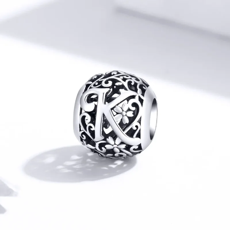 (image for) Openwork Flower Letter K Charm - PANDORA Style - SCC1444-K - View 2