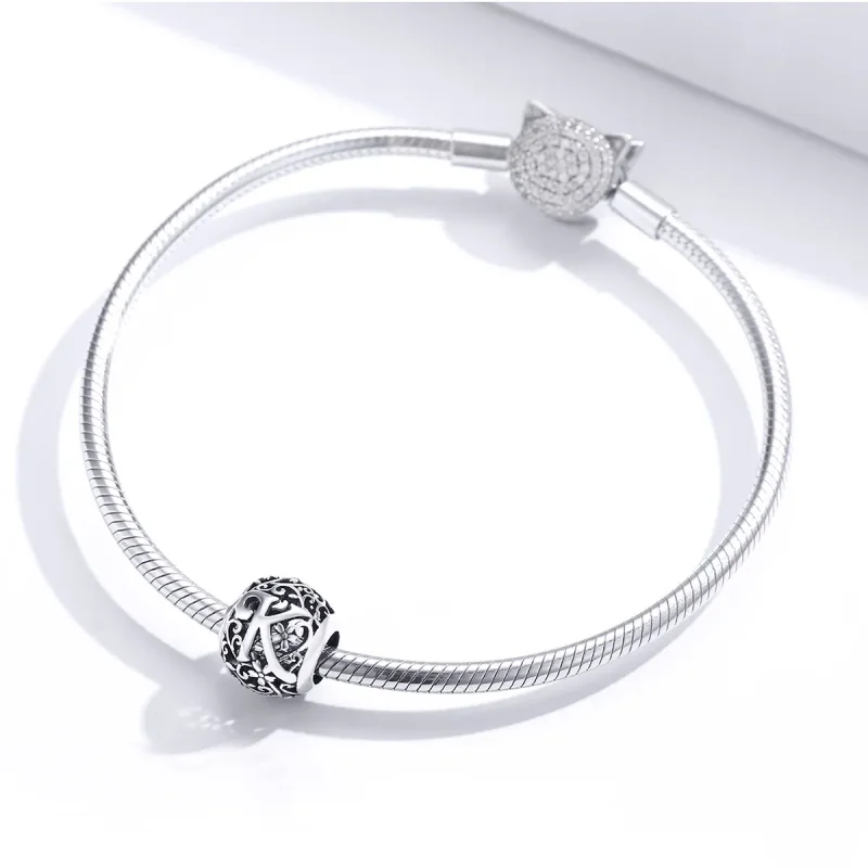 (image for) Openwork Flower Letter K Charm - PANDORA Style - SCC1444-K - View 3