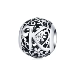 (image for) Openwork Flower Letter K Charm - PANDORA Style - SCC1444-K 