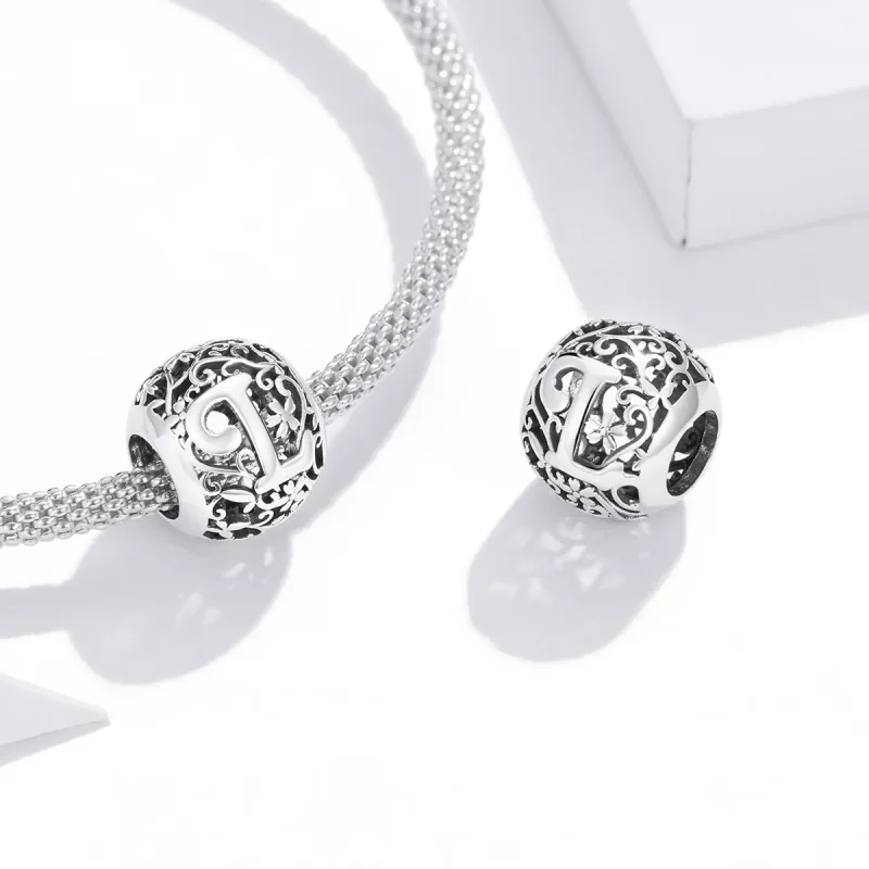 (image for) Openwork Flower Letter L Charm - PANDORA Style - SCC1444-L - View 4