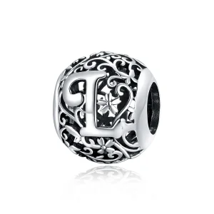 (image for) Openwork Flower Letter L Charm - PANDORA Style - SCC1444-L 