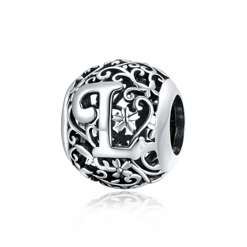 (image for) Openwork Flower Letter L Charm - PANDORA Style - SCC1444-L - Product Image