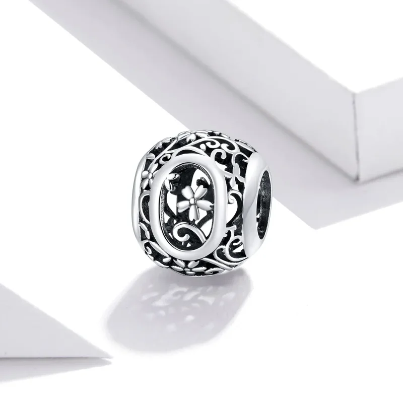 (image for) Openwork Flower Letter O Charm - PANDORA Style - SCC1444-O - View 2