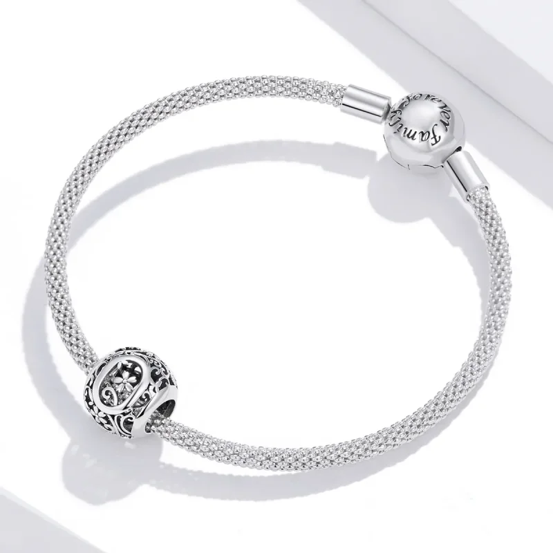 (image for) Openwork Flower Letter O Charm - PANDORA Style - SCC1444-O - View 3