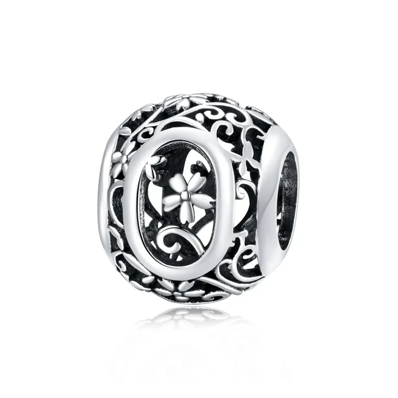 (image for) Openwork Flower Letter O Charm - PANDORA Style - SCC1444-O - Product Image