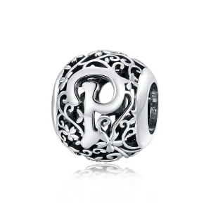 (image for) Openwork Flower Letter P Charm - PANDORA Style - SCC1444-P 