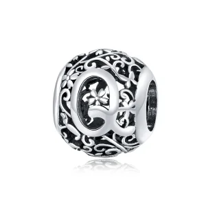 (image for) Openwork Flower Letter Q Charm - PANDORA Style - SCC1444-Q 