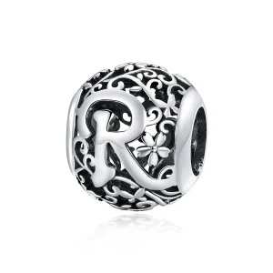 (image for) Openwork Flower Letter R Charm - PANDORA Style - SCC1444-R 