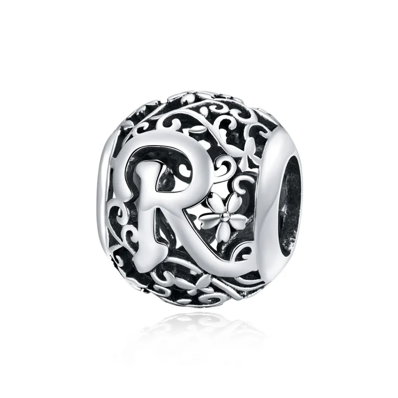 (image for) Openwork Flower Letter R Charm - PANDORA Style - SCC1444-R - Product Image