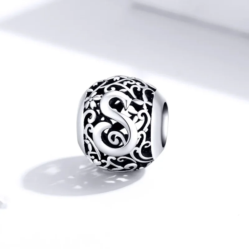 (image for) Openwork Flower Letter S Charm - PANDORA Style - SCC1444-S - View 2