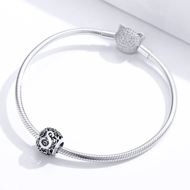 (image for) Openwork Flower Letter S Charm - PANDORA Style - SCC1444-S - View 3