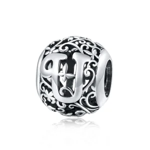(image for) Openwork Flower Letter U Charm - PANDORA Style - SCC1444-U 