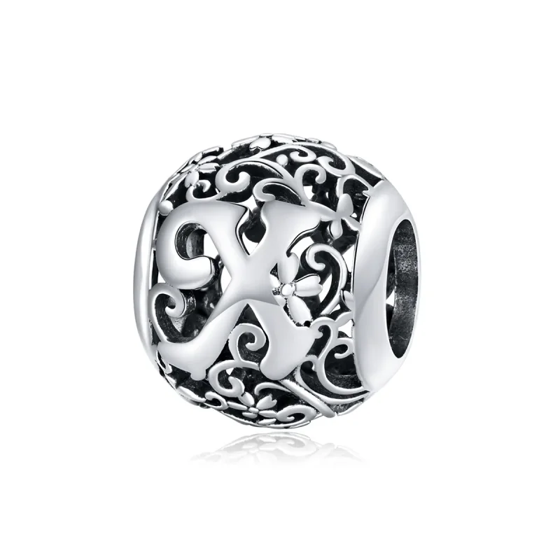 (image for) Openwork Flower Letter X Charm - PANDORA Style - SCC1444-X - Product Image