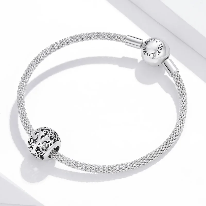 (image for) Openwork Flower Letter Y Charm - PANDORA Style - SCC1444-Y - View 3