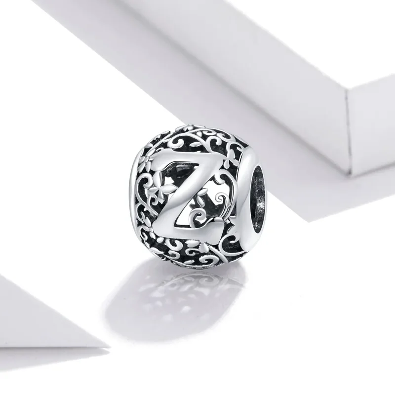 (image for) Openwork Flower Letter Z Charm - PANDORA Style - SCC1444-Z - View 2