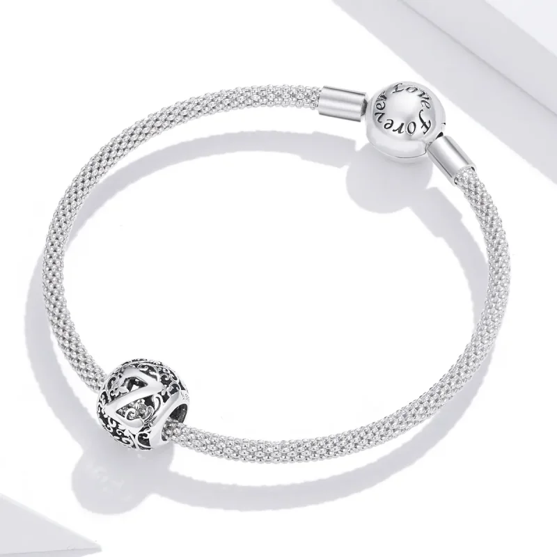 (image for) Openwork Flower Letter Z Charm - PANDORA Style - SCC1444-Z - View 3