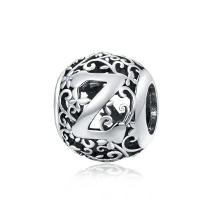 (image for) Openwork Flower Letter Z Charm - PANDORA Style - SCC1444-Z 