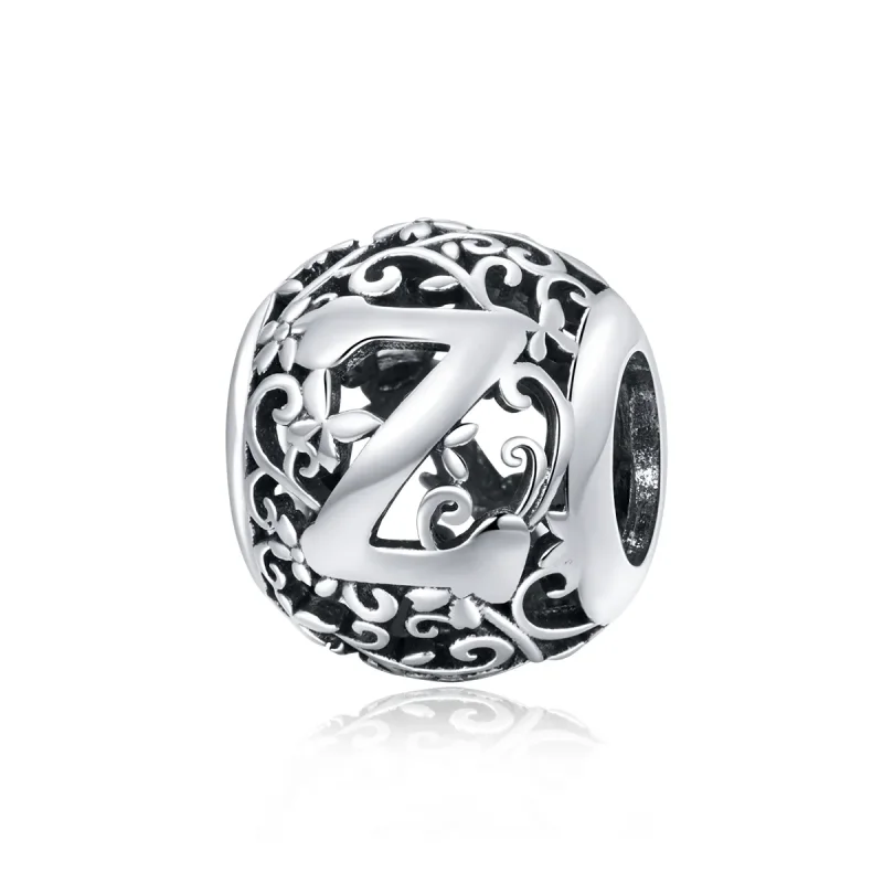(image for) Openwork Flower Letter Z Charm - PANDORA Style - SCC1444-Z - Product Image